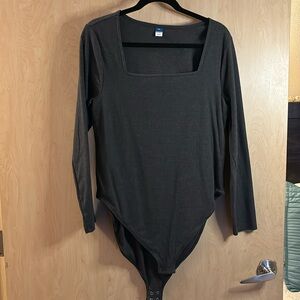 Dark grey weathered body suit square neck line XXL